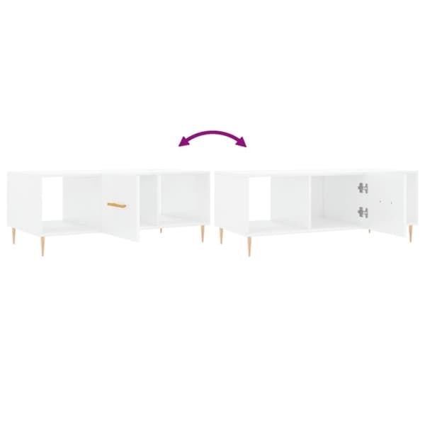 vidaXL sofabord 102x50x40 cm konstrueret træ hvid højglans