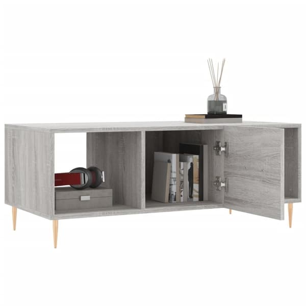vidaXL sofabord 102x50x40 cm konstrueret træ grå sonoma-eg