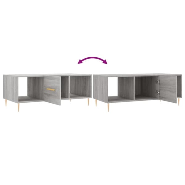vidaXL sofabord 102x50x40 cm konstrueret træ grå sonoma-eg