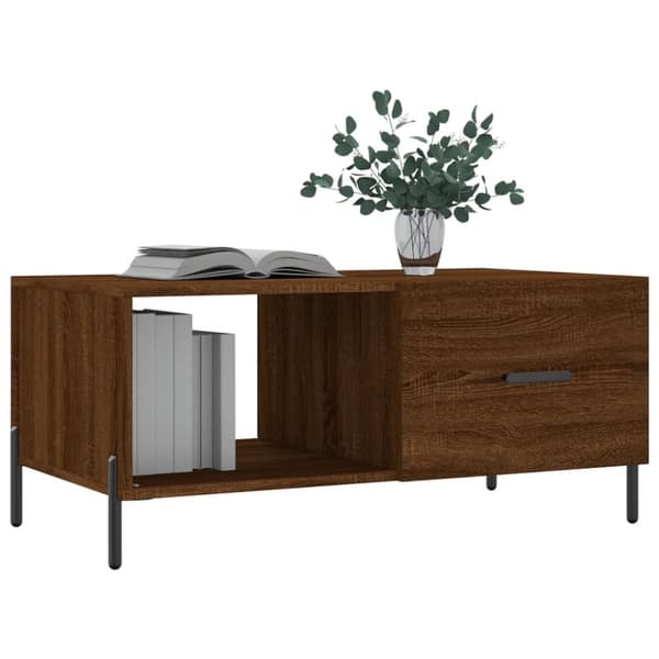 vidaXL sofabord 90x50x40 cm konstrueret træ brun egetræsfarve