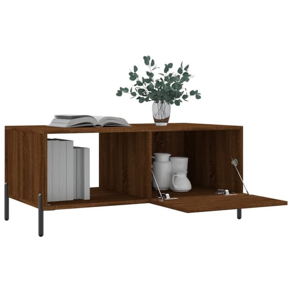 vidaXL sofabord 90x50x40 cm konstrueret træ brun egetræsfarve