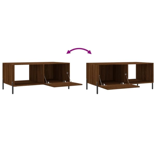 vidaXL sofabord 90x50x40 cm konstrueret træ brun egetræsfarve
