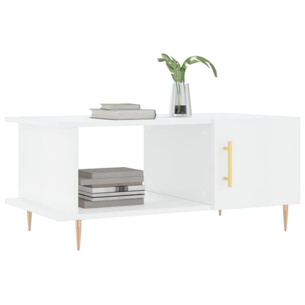 vidaXL sofabord 90x50x40 cm konstrueret træ hvid højglans