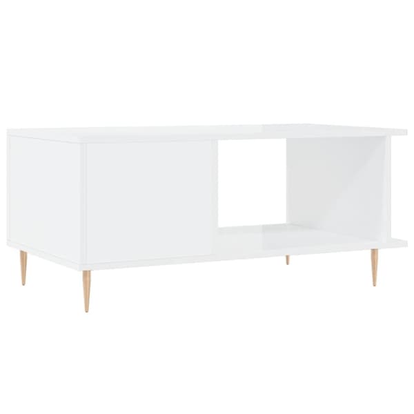 vidaXL sofabord 90x50x40 cm konstrueret træ hvid højglans