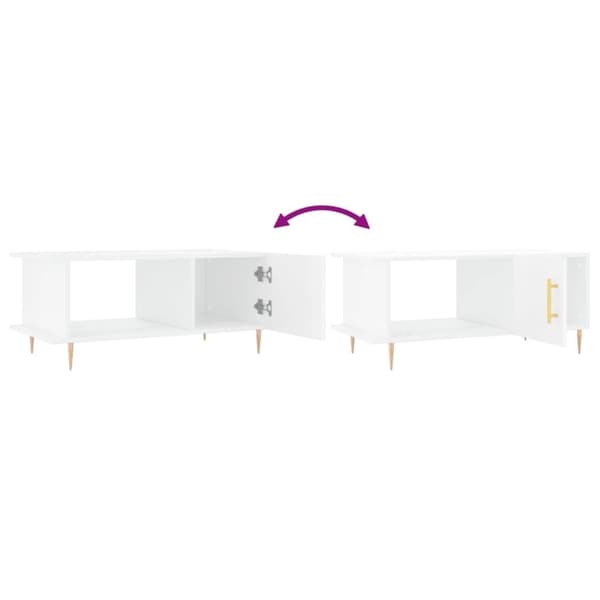 vidaXL sofabord 90x50x40 cm konstrueret træ hvid højglans