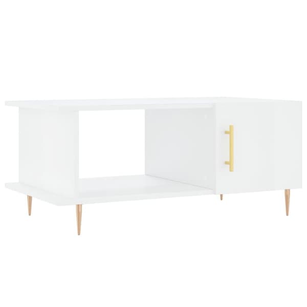 vidaXL sofabord 90x50x40 cm konstrueret træ hvid højglans