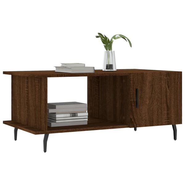 vidaXL sofabord 90x50x40 cm konstrueret træ brun egetræsfarve