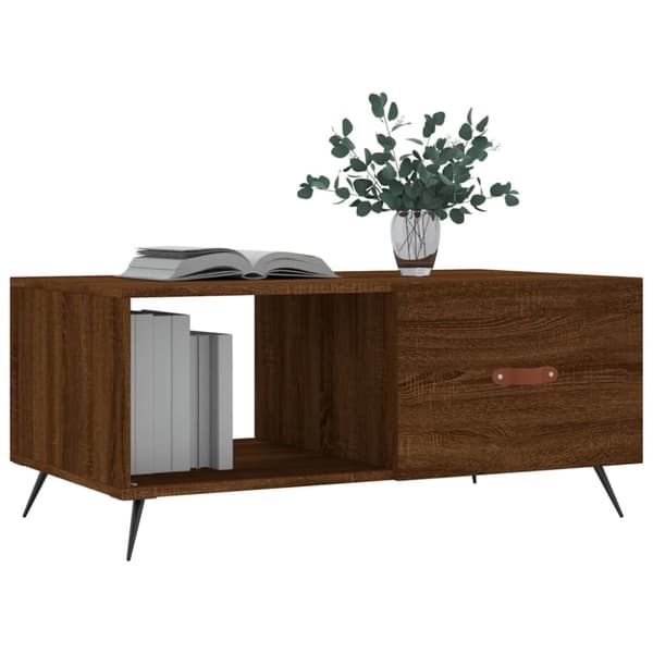 vidaXL sofabord 90x50x40 cm konstrueret træ brun egetræsfarve