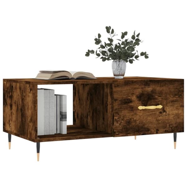 vidaXL Salongbord røkt eik 90x50x40 cm konstruert tre