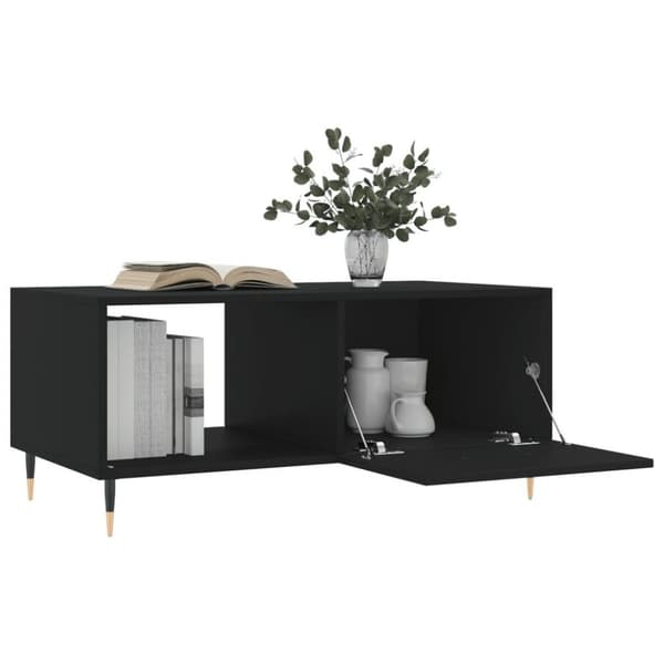 vidaXL Soffbord svart 90x50x40 cm konstruerat trä