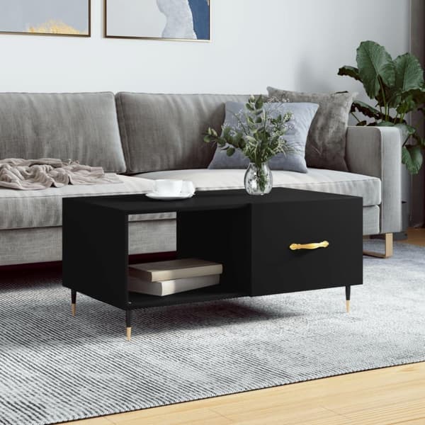 vidaXL Soffbord svart 90x50x40 cm konstruerat trä