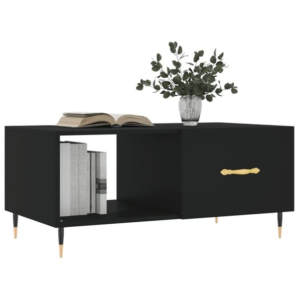 vidaXL Soffbord svart 90x50x40 cm konstruerat trä