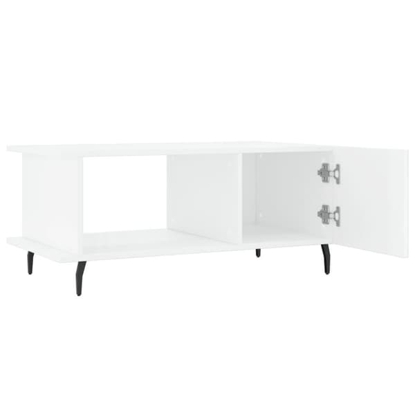 vidaXL sofabord 90x50x40 cm konstrueret træ hvid højglans