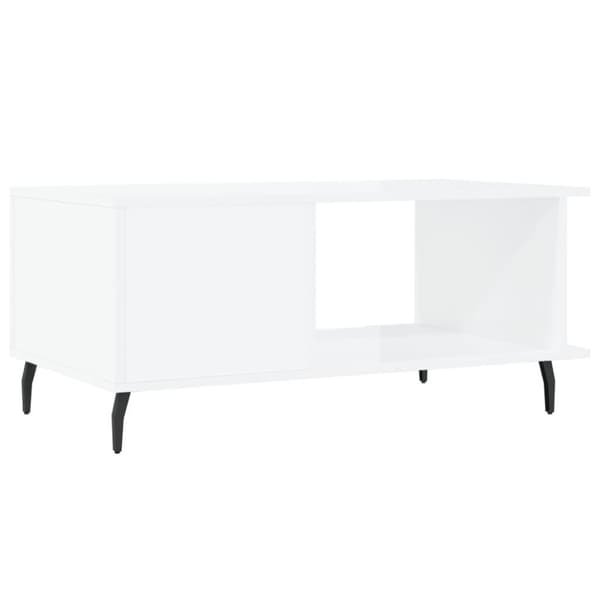 vidaXL sofabord 90x50x40 cm konstrueret træ hvid højglans