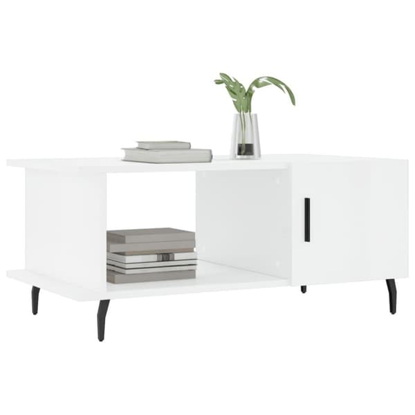 vidaXL sofabord 90x50x40 cm konstrueret træ hvid højglans