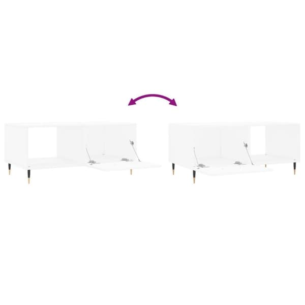 vidaXL Salongbord hvit 90x50x40 cm konstruert tre