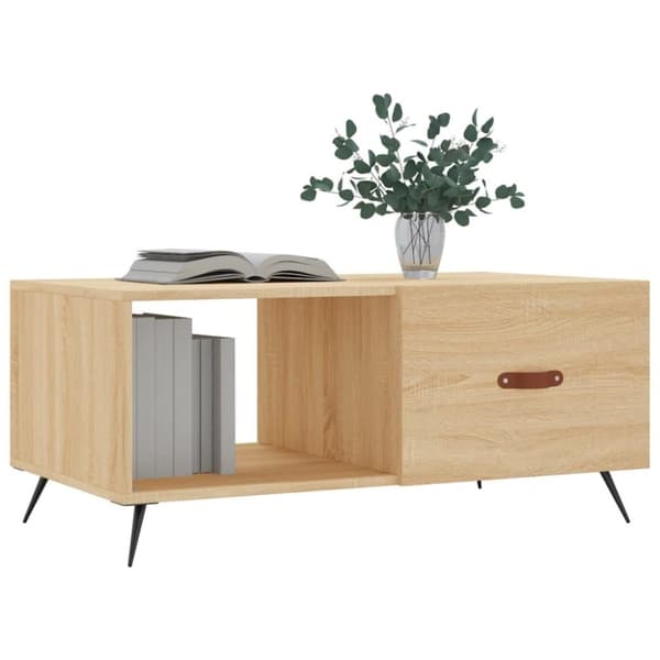 vidaXL Soffbord sonoma-ek 90x50x40 cm konstruerat trä