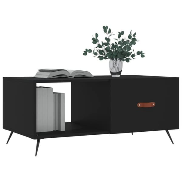 vidaXL Sohvapöytä musta 90x50x40 cm tekninen puu