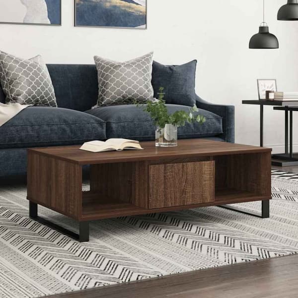vidaXL sofabord 104x60x35 cm konstrueret træ brun egetræsfarve