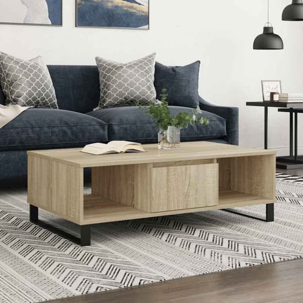 vidaXL sofabord 104x60x35 cm konstrueret træ sonoma-eg