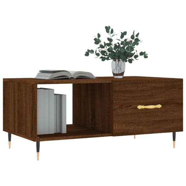 vidaXL sofabord 90x50x40 cm konstrueret træ brun egetræsfarve