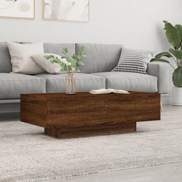 vidaXL sofabord 100x49,5x31 cm konstrueret træ brun egetræsfarve