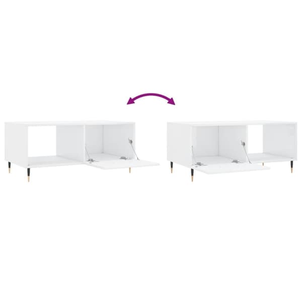 vidaXL Salongbord høyglans hvit 90x50x40 cm konstruert tre