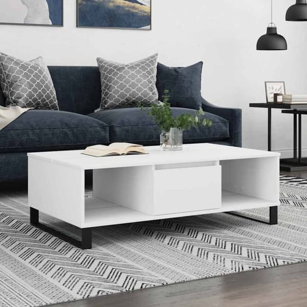 vidaXL sofabord 104x60x35 cm konstrueret træ hvid