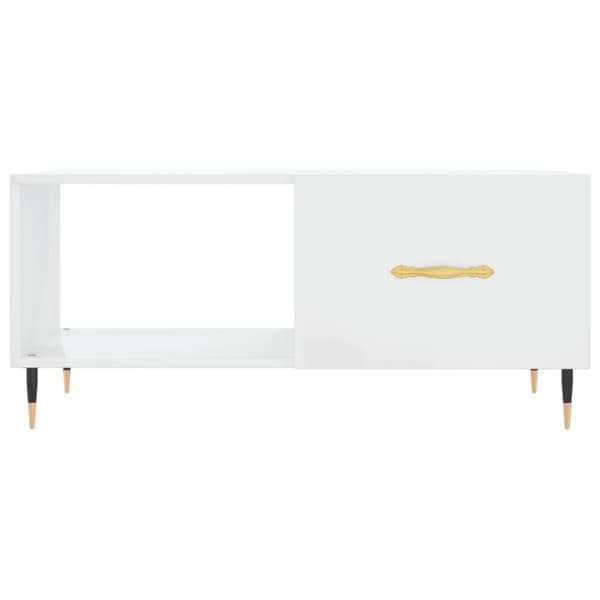 vidaXL sofabord 90x50x40 cm konstrueret træ hvid højglans