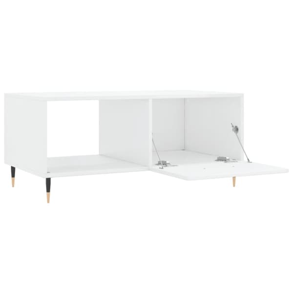 vidaXL sofabord 90x50x40 cm konstrueret træ hvid højglans