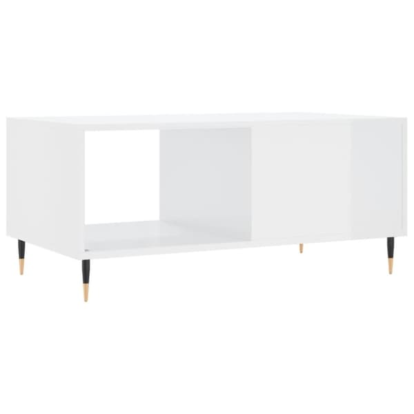 vidaXL sofabord 90x50x40 cm konstrueret træ hvid højglans