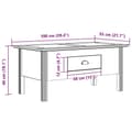 Miniatyrbillede 9 af 9: vidaXL sofabord BODO 100x55x46 cm massivt fyrretræ grå
