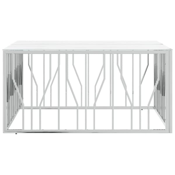 vidaXL sofabord 100x100x50 cm rustfrit stål og glas sølvfarvet