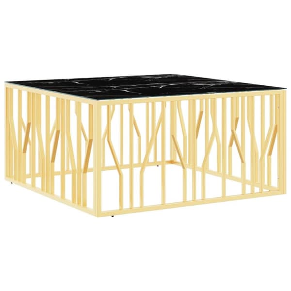 vidaXL Soffbord guld 100x100x50 cm rostfritt stål och glas