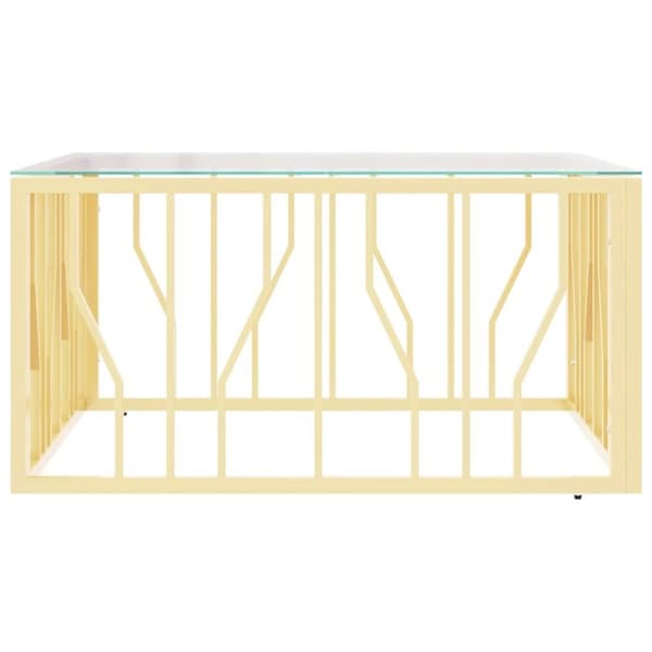 vidaXL sofabord 80x80x40 cm rustfrit stål og glas guldfarvet