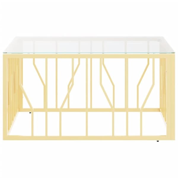 vidaXL sofabord 80x80x40 cm rustfrit stål og glas guldfarvet