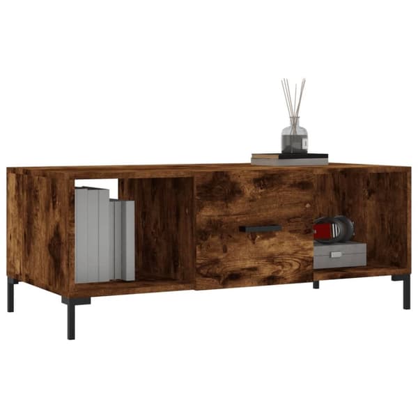 vidaXL Salongbord røkt eik 102x50x40 cm konstruert tre