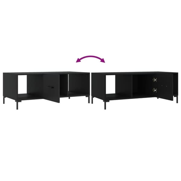 vidaXL Salongbord svart 102x50x40 cm konstruert tre