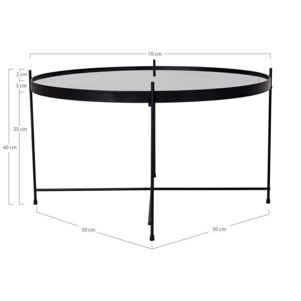 House Nordic Soffbord Scarlett 70x40 cm Rund Svart 444099