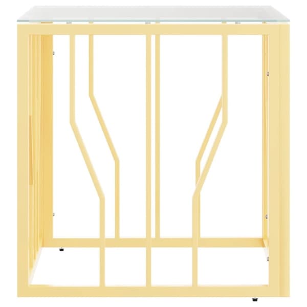 vidaXL sofabord 50x50x50 cm rustfrit stål og glas guldfarvet