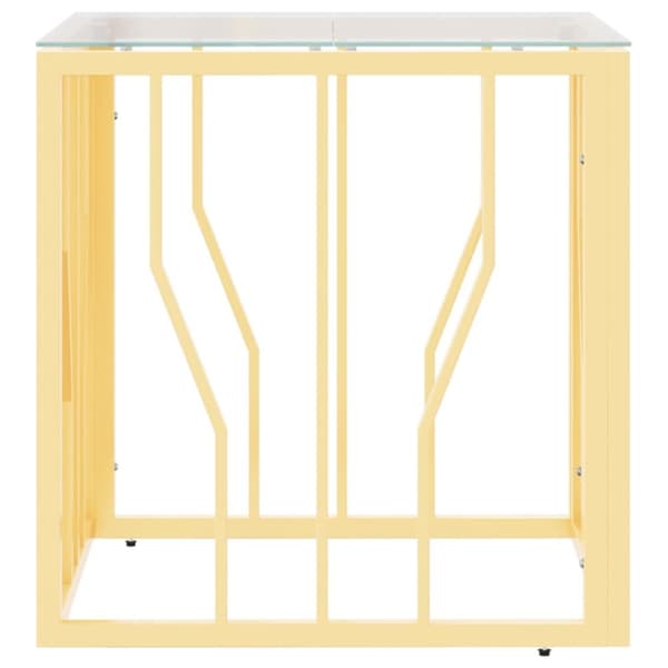 vidaXL sofabord 50x50x50 cm rustfrit stål og glas guldfarvet