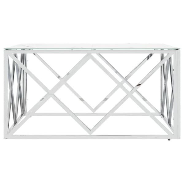 vidaXL Soffbord silver 80x80x40 cm rostfritt stål och glas