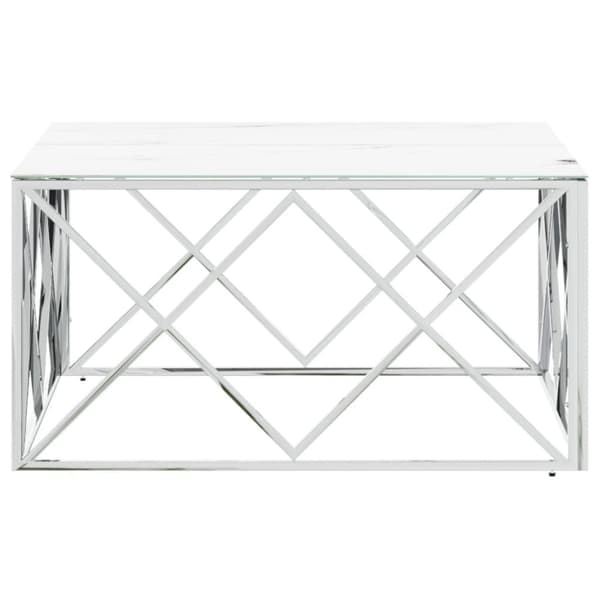 vidaXL Soffbord silver 80x80x40 cm rostfritt stål och glas