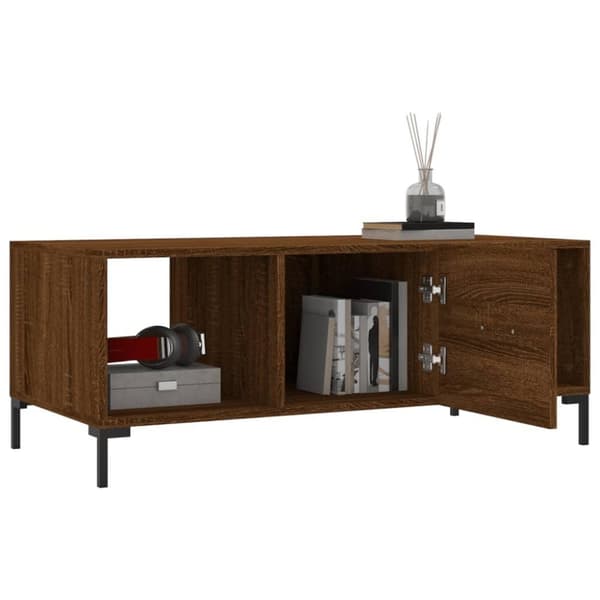 vidaXL sofabord 102x50x40 cm konstrueret træ brun egetræsfarve