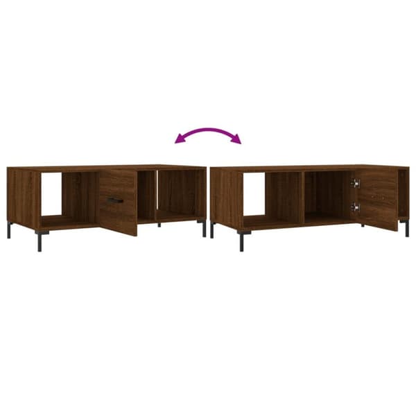 vidaXL sofabord 102x50x40 cm konstrueret træ brun egetræsfarve