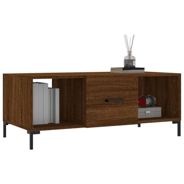 vidaXL sofabord 102x50x40 cm konstrueret træ brun egetræsfarve