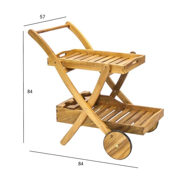 Serveringsvogn FINLAY 84x57xH84cm, akasie