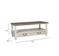 Miniatyrbillede 2 af 2: Sofabord SAMIRA NYHED 110x55,5xH45cm, antik hvid/naturlig