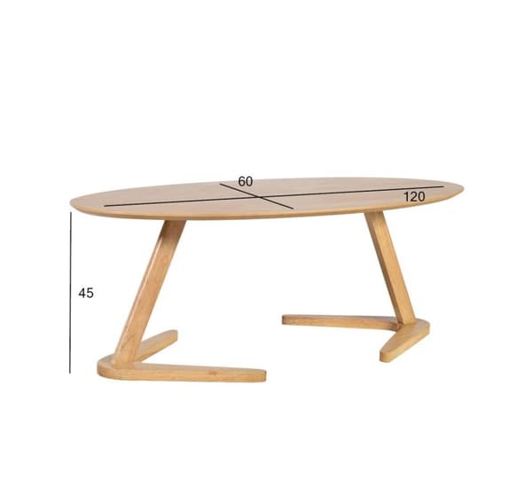 Salongbord LANA 120x60xH45cm, eik