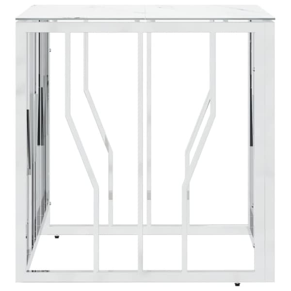 vidaXL sofabord 50x50x50 cm rustfrit stål og glas sølvfarvet